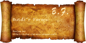 Butár Ferenc névjegykártya
